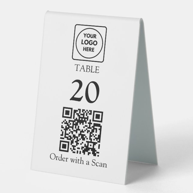 QR Code Table Number | Restaurant Cafe (Front)