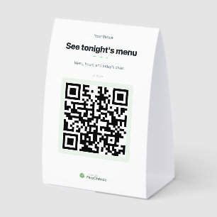 QR Code Table Tent for Restaurants and Bars, Custo