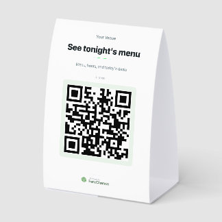 QR Code Table Tent for Restaurants and Bars, Custo