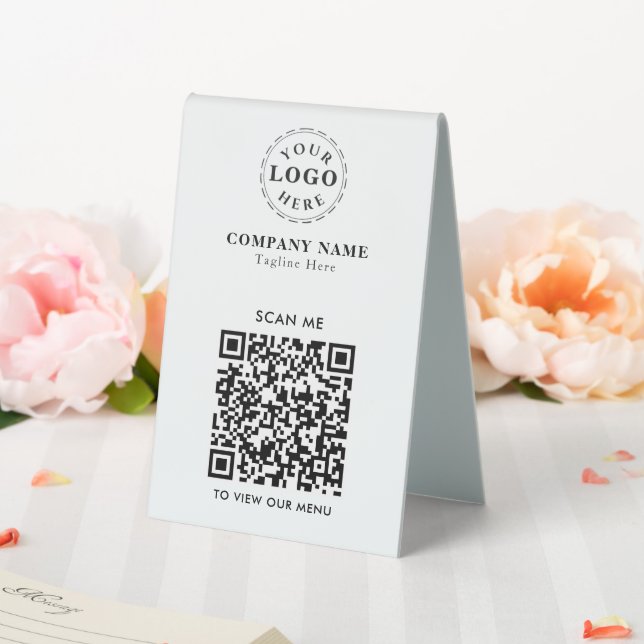 QR Code Table Tent Sign – Modern Checkout Menu (In SItu (Wedding))