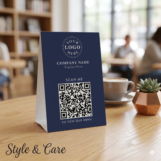 QR Code Table Tent Sign – Modern Checkout Menu (QR Code Table Tent Sign – Modern Checkout Menu)