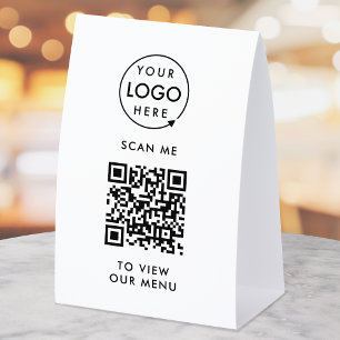 QR Code Tabletop Sign   Digital Menu Table Tent