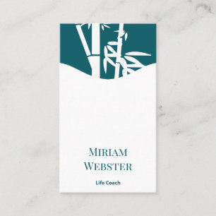 QR-Code Teal White Life Coach Portrait Personal Business Card