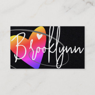 QR Code Template Rainbow Made Love Heart Crafters Business Card