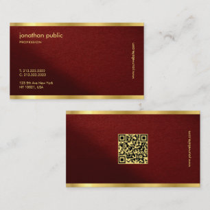 QR Code Template Sleek Gold Text Professional Business Card
