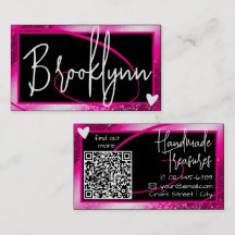 QR Code Template Stylish Girly Pink Frame Heart 