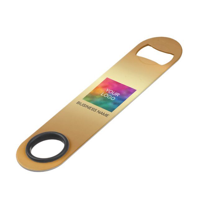 QR Code Template Upload Company Logo Elegant Gold (Front Angled)