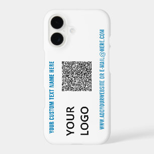 QR Code Text and Logo iPhone Case - Choose Colours