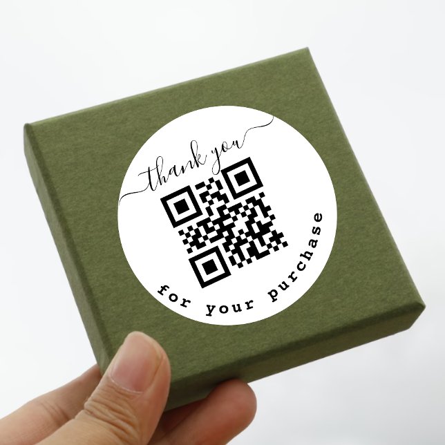 QR code thank you for your purchase Classic Round Sticker (Creator Uploaded)