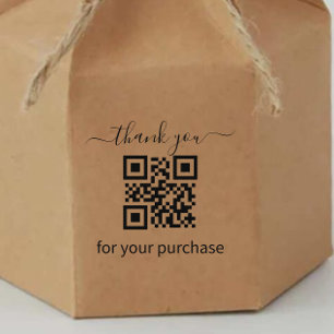 QR code thank you for your purchase Rubber Stamp
