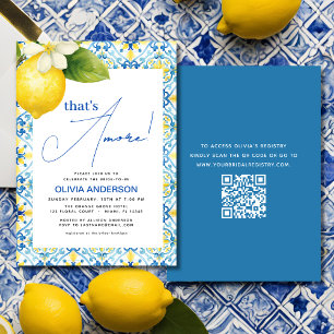 QR Code That's Amore Italian Lemon Bridal Shower Invitation