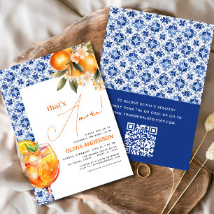 QR Code That's Amore Spritz Bridal Shower Invitation