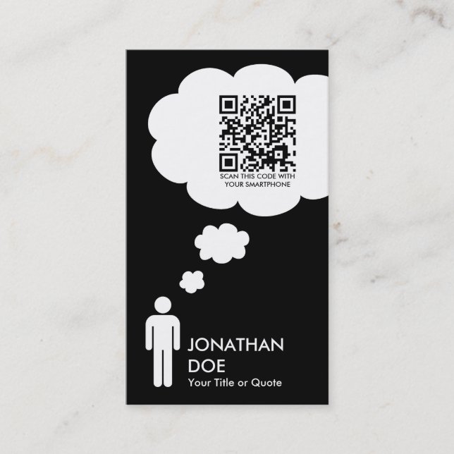 qr code thought bubble business card (Front)