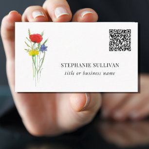 QR Code Title Business Name Wildflower  Business Card