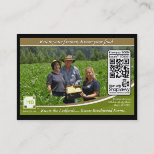 QR Code Traceable Shelftalker For Independant Farm Business Card
