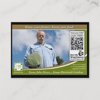 QR Code Traceable Shelftalker (Independant Farm) Business Card