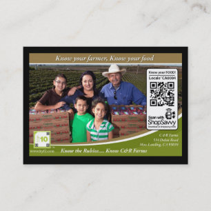 QR Code Traceable Shelftalker (Independant Farm) Business Card