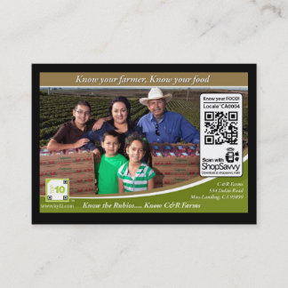 QR Code Traceable Shelftalker (Independant Farm) Business Card