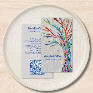 QR Code Tree Of Life Yoga instructor Business Card