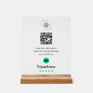 QR Code Tripadvisor Review Acrylic Tabletop Style Sign