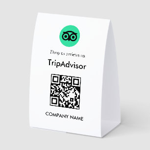 QR Code Tripadvisor Review Table Tent Display