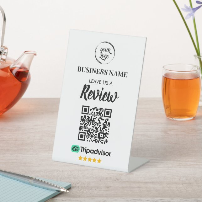 Qr Code TripAdvisor Reviews Business Review Pedestal Sign (In SItu)