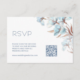 QR Code Turquoise Floral Enclosure Card