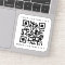 QR code two lines of text above and below square