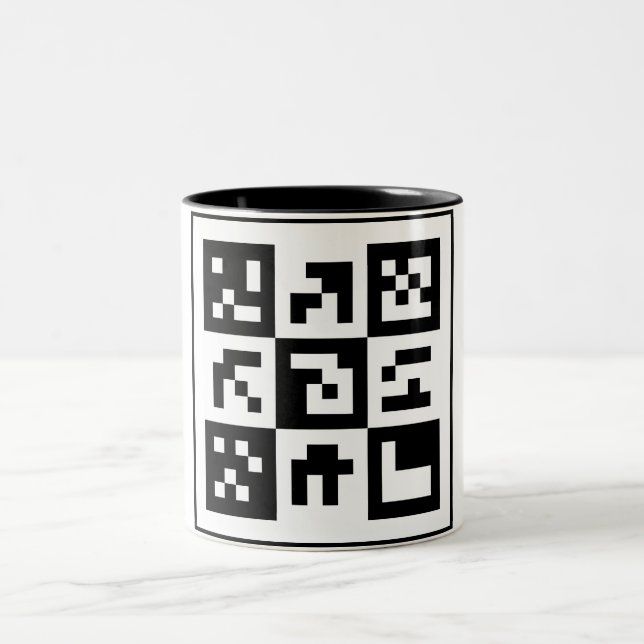 qr code Two-Tone coffee mug (Center)