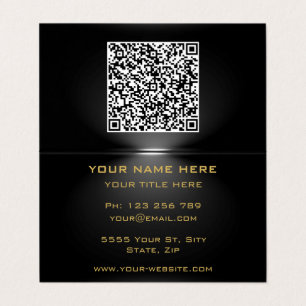 QR code Under Spotlight Golden Black Business Card
