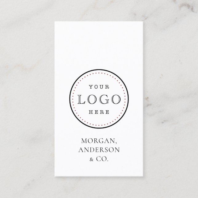 QR Code Vertical Minimal Logo  Business Card (Front)