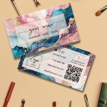 Qr Code watercolor and iridescent blush Pink