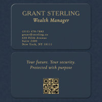 QR Code Wealth Manager Navy Blue Gold 