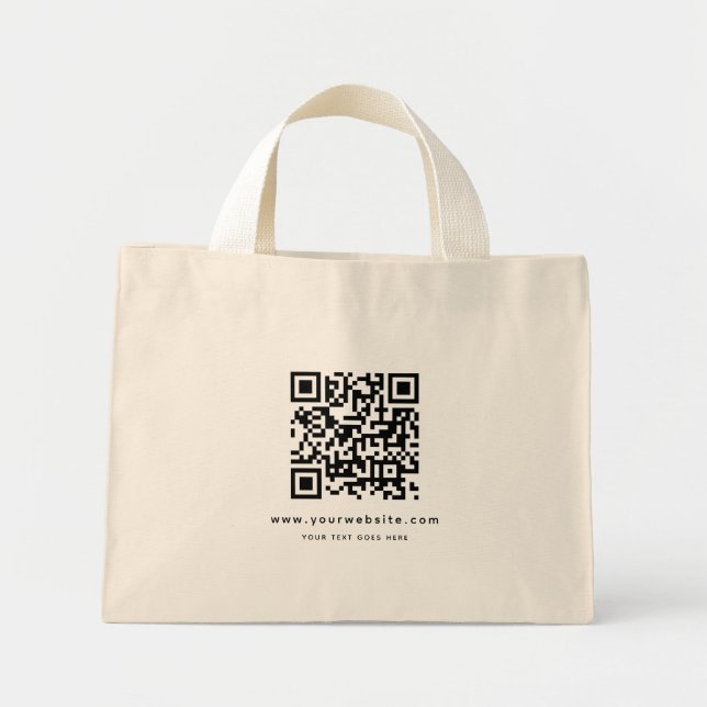 QR Code Website Address Upload Your Logo Template Mini Tote Bag (Front)
