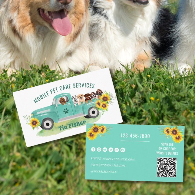 QR Code Website Dog Grooming  Business Card (Creator Uploaded)