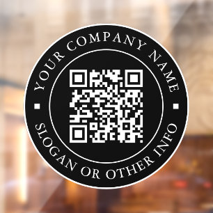 QR Code Website Link Black Business  Window Cling