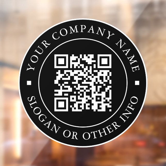 QR Code Website Link Black Business  Window Cling (Sheet 2)