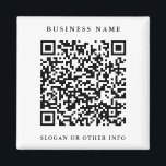 QR Code Website Link Black & White Business  Magnet<br><div class="desc">Create your own custom business magnet with a QR code website link. For more advanced customisation of this design,  please click the BLUE DESIGN TOOL BUTTON.</div>
