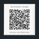 QR Code Website Link Black & White Business  Magnet<br><div class="desc">Create your own custom business magnet with a QR code website link. For more advanced customisation of this design,  please click the BLUE DESIGN TOOL BUTTON.</div>