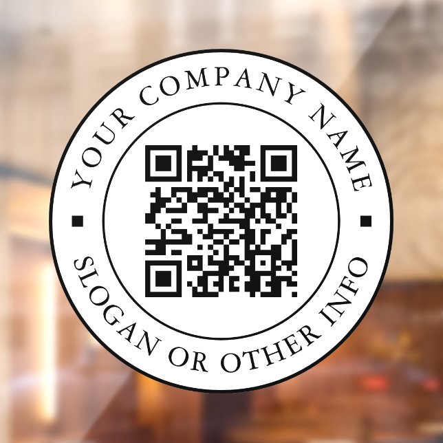 QR Code Website Link Black & White Business  Window Cling (Sheet 2)