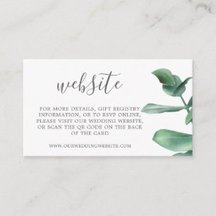 QR code website modern eucalyptus botanical  Enclosure Card