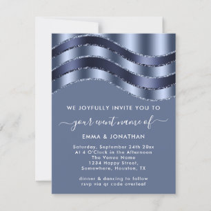 QR Code Wedding Bridal Shower Blue Navy