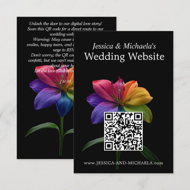 🌈QR code wedding DETAILS Enclosure Card (Front/Back)
