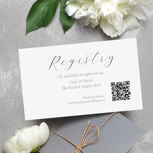 QR Code Wedding Gift Registry Enclosure Card (Creator Uploaded)