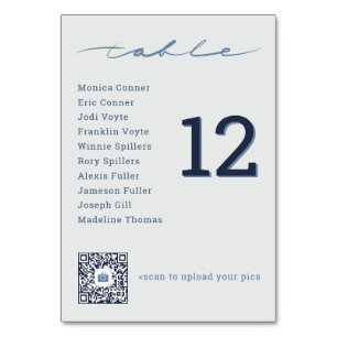 QR Code Wedding Photo Dump & Table Number