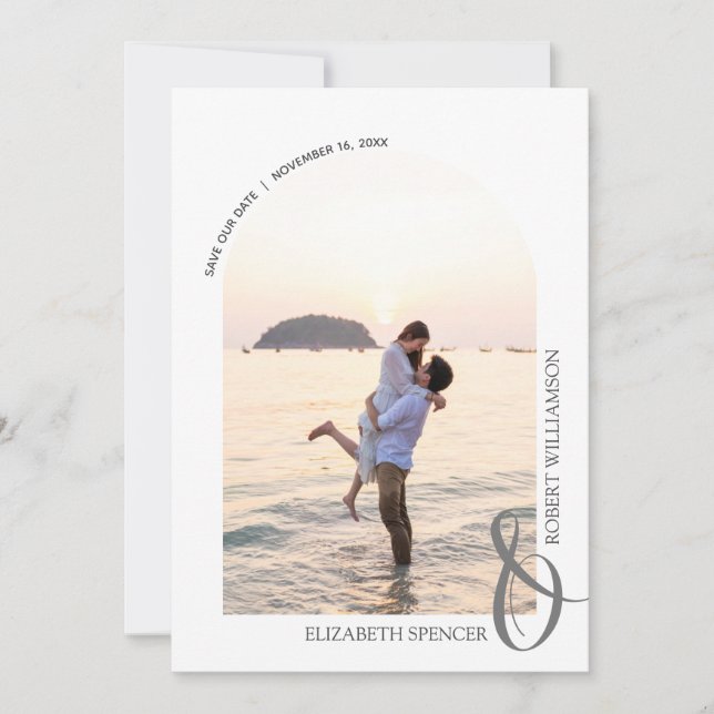 QR Code Wedding Photo Save The Date (Front)