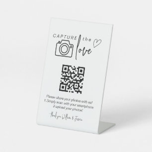 QR Code Wedding Photo Sharing Pedestal Sign
