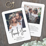QR Code Wedding Photo Website Simple Modern Script Thank You Card<br><div class="desc">Share all the pictures of your joyful day with chic modern QR code thank you cards. The pictures and all wording on this template are simple to customise for any occasion. The QR code leads to your photographer's website or other online location where wedding guests can view your photos. If...</div>