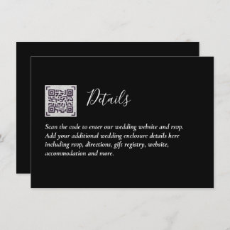 QR Code Wedding RSVP Details Gifts Hotel Website Enclosure Card