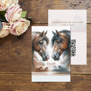 QR Code Wedding Vertical RSVP Card